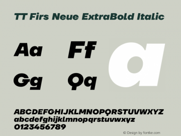 TT Firs Neue ExtraBold Italic Version 1.100图片样张