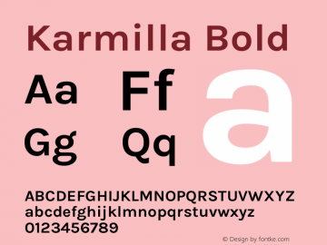 Karmilla Bold Version 1.000图片样张