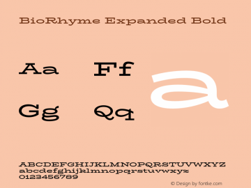 BioRhyme Expanded Bold Version 1.500;PS 001.500;hotconv 1.0.88;makeotf.lib2.5.64775图片样张