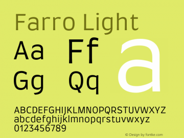 Farro Light Version 1.101;PS 001.101;hotconv 1.0.88;makeotf.lib2.5.64775图片样张