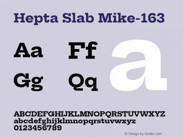 Hepta Slab Mike-163 Version 0.008;PS 000.008;hotconv 1.0.88;makeotf.lib2.5.64775图片样张