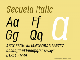 Secuela Italic Version 1.708;rv103图片样张