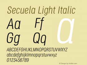 Secuela-LightItalic Version 1.708;rv103图片样张