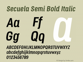 Secuela Semi Bold Italic Version 1.708;rv103图片样张