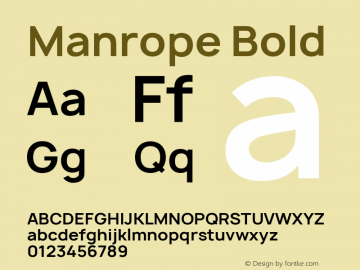 Manrope Bold Version 2.000图片样张