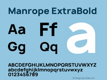 Manrope ExtraBold Version 2.000;PS 002.000;hotconv 1.0.88;makeotf.lib2.5.64775图片样张