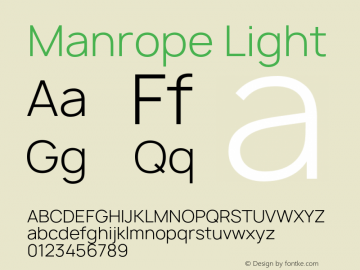 Manrope Light Version 2.000;PS 002.000;hotconv 1.0.88;makeotf.lib2.5.64775图片样张