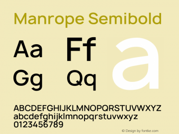 Manrope Semibold Version 2.000;PS 002.000;hotconv 1.0.88;makeotf.lib2.5.64775图片样张