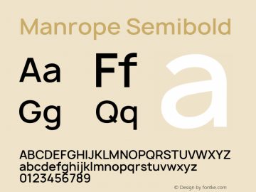 Manrope Semibold Version 2.000图片样张