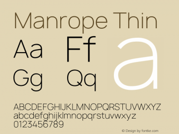 Manrope Thin Version 2.000;PS 002.000;hotconv 1.0.88;makeotf.lib2.5.64775图片样张