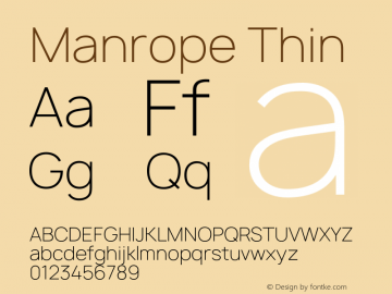 Manrope Thin Version 2.000;PS 002.000;hotconv 1.0.88;makeotf.lib2.5.64775图片样张