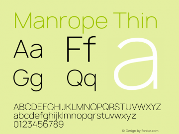 Manrope Thin Version 2.000;PS 002.000;hotconv 1.0.88;makeotf.lib2.5.64775图片样张