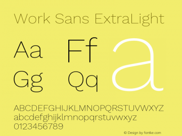 Work Sans ExtraLight Version 2.001图片样张