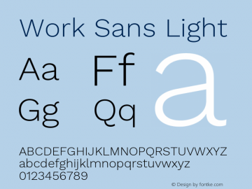 Work Sans Light Version 2.001图片样张