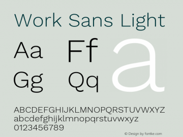 Work Sans Light Version 1.060图片样张