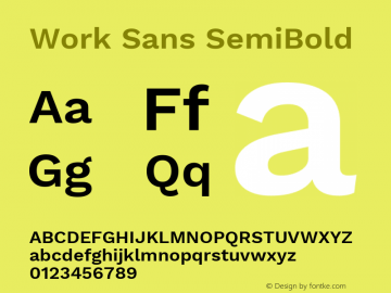 Work Sans SemiBold Version 1.060图片样张