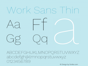 Work Sans Thin Version 2.001图片样张