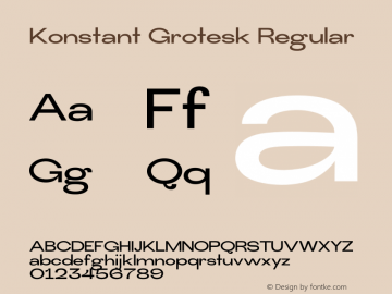 Konstant Grotesk Version 1.003;Fontself Maker 2.1.2图片样张