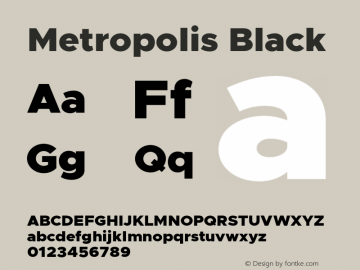 Metropolis Black Version 11.000;hotconv 1.0.109;makeotfexe 2.5.65596图片样张