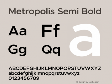 Metropolis Semi Bold Version 11.000图片样张