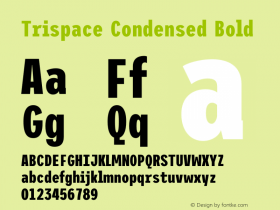 Trispace Condensed Bold Version 1.210图片样张