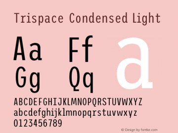 Trispace Condensed Light Version 1.210图片样张