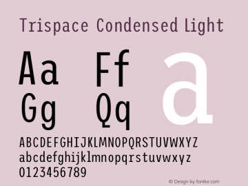 Trispace Condensed Light Version 1.210; ttfautohint (v1.8.3)图片样张