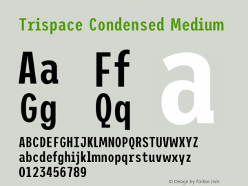 Trispace Condensed Medium Version 1.210图片样张