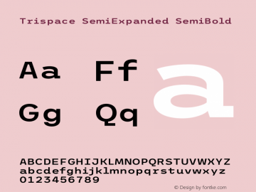 Trispace SemiExpanded SemiBold Version 1.210图片样张