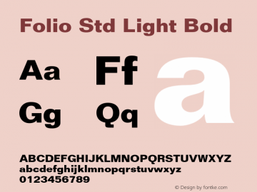 Folio Std Light Bold OTF 1.029;PS 001.001;Core 1.0.33;makeotf.lib1.4.1585图片样张