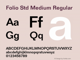 Folio Std Medium Regular OTF 1.029;PS 001.001;Core 1.0.33;makeotf.lib1.4.1585 Font Sample