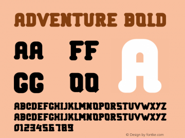 Adventure Bold Version 1.002;Fontself Maker 3.5.4图片样张