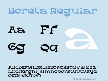 Boreta-Regular Version 1.000图片样张