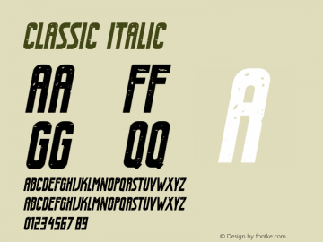 Classic Italic Version 1.001;Fontself Maker 3.5.6图片样张