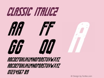 Classic Italic2 Version 1.001;Fontself Maker 3.5.6图片样张