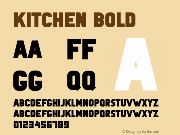 Kitchen Bold Version 1.002;Fontself Maker 3.5.6图片样张