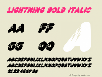 Lightning Bold Italic Version 1.001;Fontself Maker 3.5.4图片样张