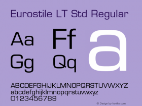 Eurostile LT Std Regular OTF 1.029;PS 001.003;Core 1.0.33;makeotf.lib1.4.1585 Font Sample