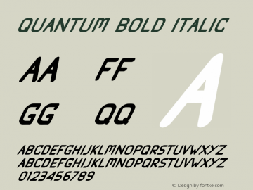 Quantum Bold Italic Version 1.001;Fontself Maker 3.5.4图片样张