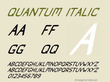 Quantum Italic Version 1.001;Fontself Maker 3.5.4图片样张