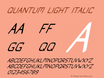 Quantum Light Italic Version 1.001;Fontself Maker 3.5.4图片样张