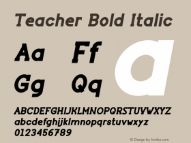 Teacher Bold Italic Version 1.001;Fontself Maker 3.5.6图片样张
