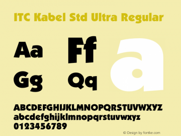 ITC Kabel Std Ultra Regular OTF 1.018;PS 001.001;Core 1.0.31;makeotf.lib1.4.1585图片样张