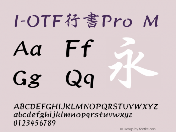 I-OTF行書Pro M 图片样张