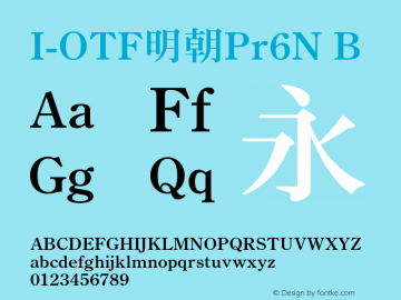 I-OTF明朝Pr6N B 图片样张