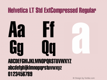 Helvetica LT Std ExtCompressed Regular Version 2.030;PS 002.000;hotconv 1.0.51;makeotf.lib2.0.18671图片样张