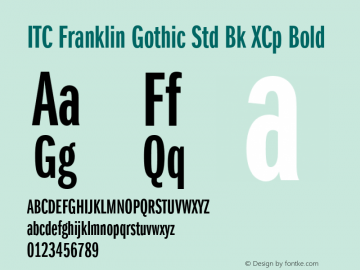 ITC Franklin Gothic Std Bk XCp Bold Version 2.031;PS 002.000;hotconv 1.0.50;makeotf.lib2.0.16970图片样张