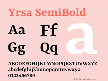 Yrsa SemiBold Version 2.000图片样张