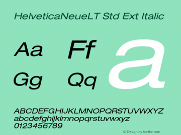 HelveticaNeueLT Std Ext Italic Version 2.035;PS 002.000;hotconv 1.0.51;makeotf.lib2.0.18671图片样张