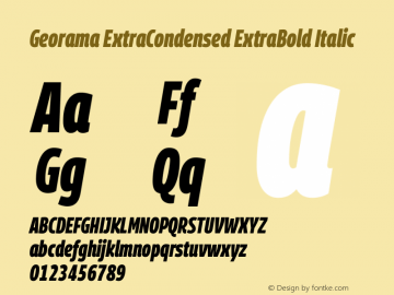 Georama ExtraCondensed ExtraBold Italic Version 1.001图片样张